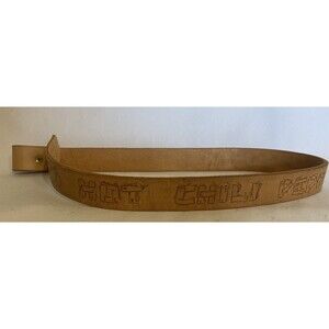 Vintage Red Hot Chili Peppers Hand Tooled Leather Belt Size 30-32 Unfinished